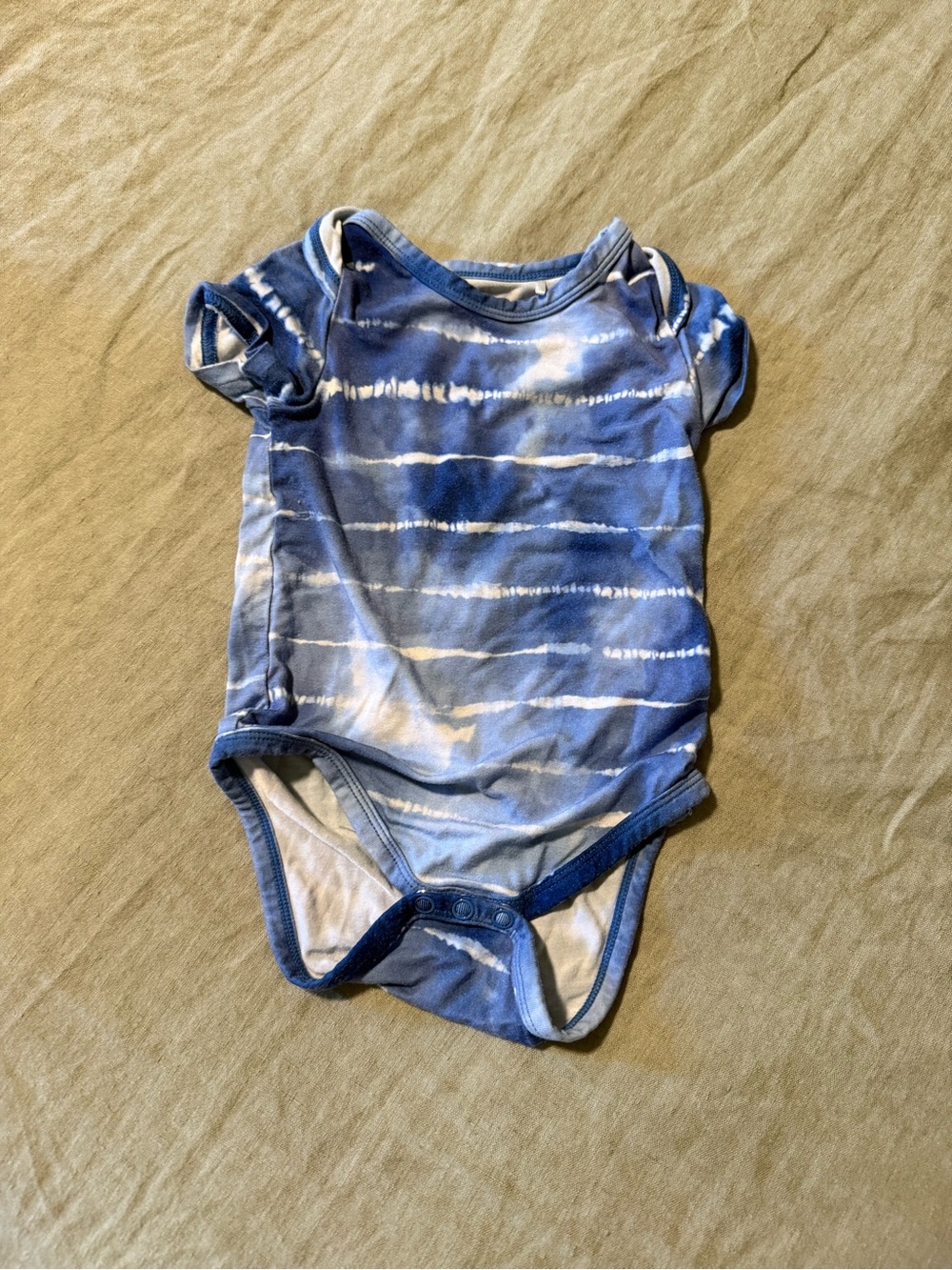 Little Sleepies Blue & White Tie-Dye Short Sleeve One-Piece